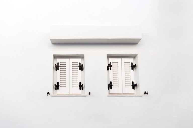 Windows with closed shutters